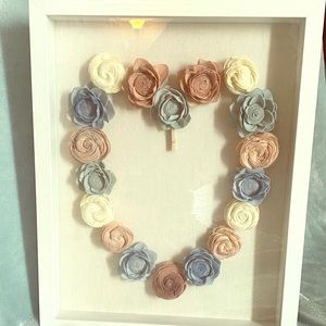 Flower heart shadow box
